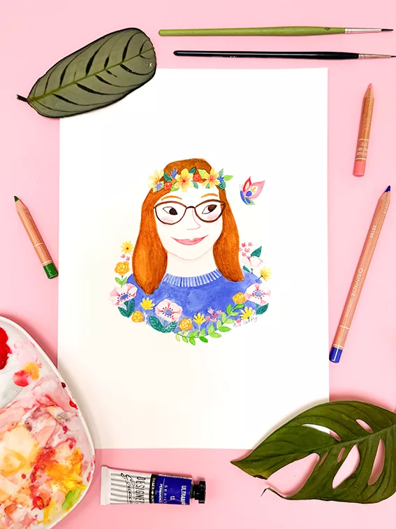 Portrait original fleuri – Image 3