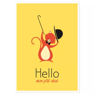 Affiche Hello mon p'tit chat